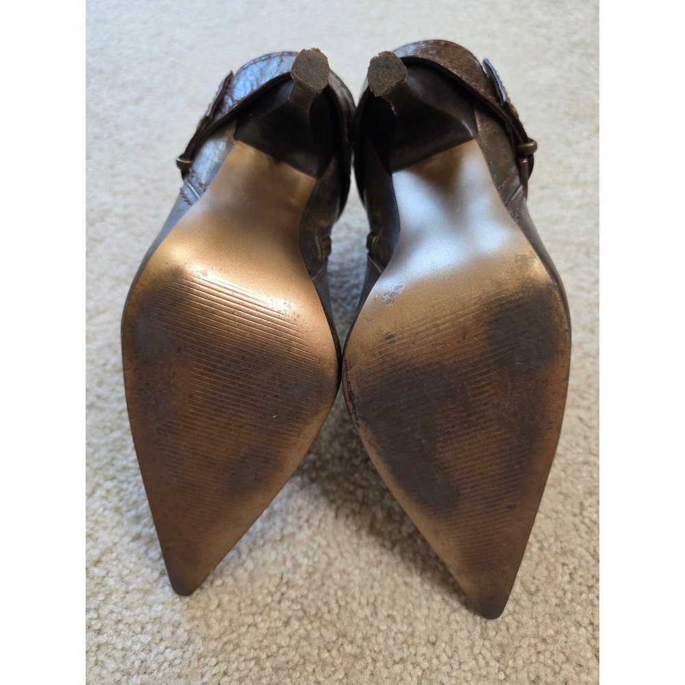 Carlos by Carlos Santana Bronze Metallic Leather Buckle‎ Ankle Boots Pointed Toe - Picture 14 of 14